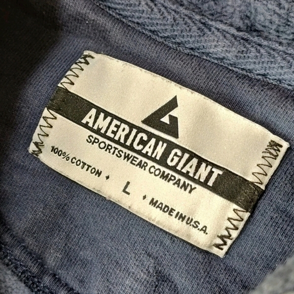 American Giant Jacket Sweatshirt Large Blue Camo Terry ZipUp Skater Grunge Gorp - Picture 7 of 12